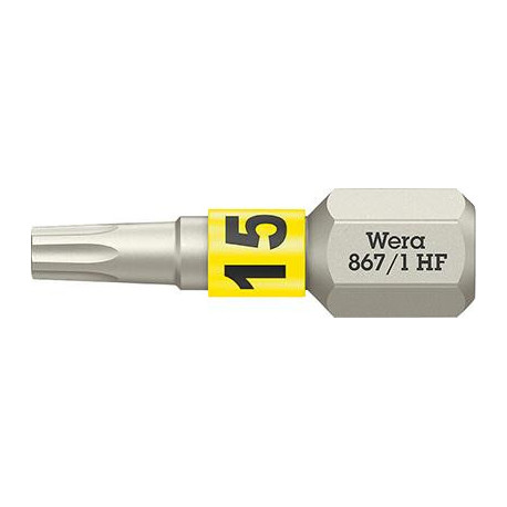Embout dur dur 1/4 DIN 3126 C6.3 T15x25mm fonction de maintien Wera