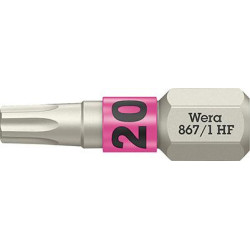 Embout dur dur 1/4 DIN 3126 C6.3 T20x25mm fonction de maintien Wera