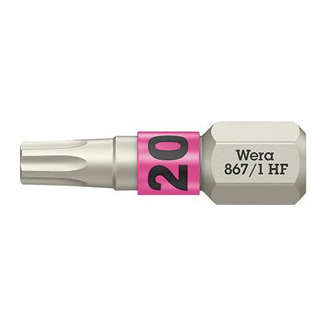 Embout dur dur 1/4 DIN 3126 C6.3 T20x25mm fonction de maintien Wera