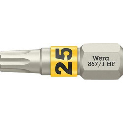 Embout dur dur 1/4 DIN 3126 C6.3 T25x25mm fonction de maintien Wera