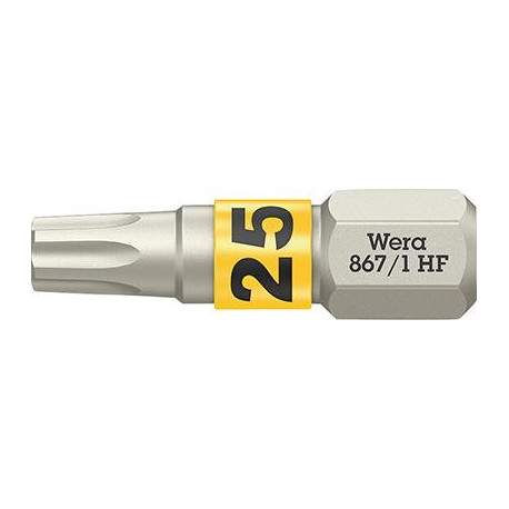 Embout dur dur 1/4 DIN 3126 C6.3 T25x25mm fonction de maintien Wera