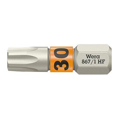 Embout dur dur 1/4 DIN 3126 C6.3 T30x25mm fonction de maintien Wera