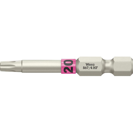Embout dur dur 1/4 DIN 3126 E6.3 T20x50mm fonction de maintien Wera