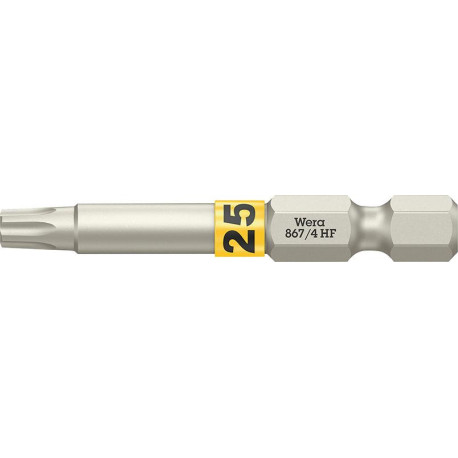 Embout dur dur 1/4 DIN 3126 E6.3 T25x50mm fonction de maintien Wera