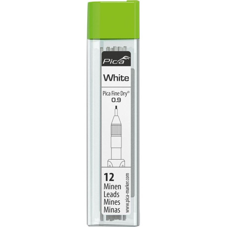 Jeu de mines de rechange blanches pour marqueur fin FineDry blanc 0,9 mm Pica