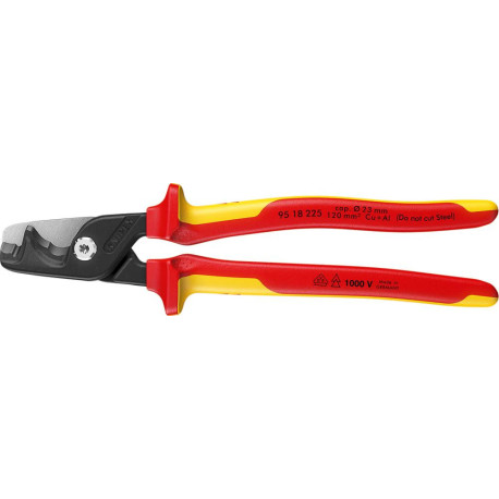 Coupe-câbles VDE avec poignées multi-composants forme de tête fine 225 mm KNIPEX