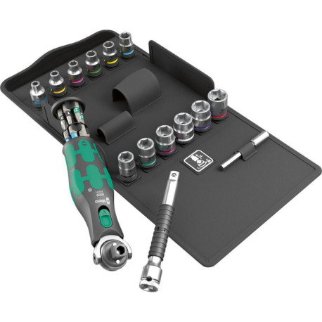Jeu de cliquets pour chargeur 3/8Zyklop Pocket 27 pièces Wera