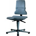 Chaise de travail ESD Sintec 1 sur patins gris - Dossier a contact permanent avec inclinaison d'assise - 9810-1000