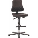 Chaise de travail Solitec 3 sur patins avec marchepied tissu 9213-6801