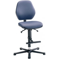 Chaise bureau Laboratoire Basic 3 sur patins et avec marchepieds, tissu - Dossier a contact permanent, 9131-CI11-502