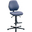 Chaise bureau Laboratoire Basic 3 sur patins et avec marchepieds, tissu - Dossier a contact permanent, 9131-CI11-502