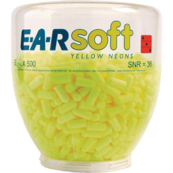 Bouchons d'oreilles E-A-RSoft™ Recharge Néons Jaunes SNR 36 dB 500 PA/Distributeur