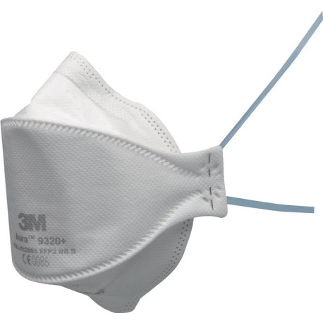 Masque respiratoire Aura™ 9320+ FFP2 NR D sans valve expiratoire.pliable 10 pièces/KT 3M (Par 20)