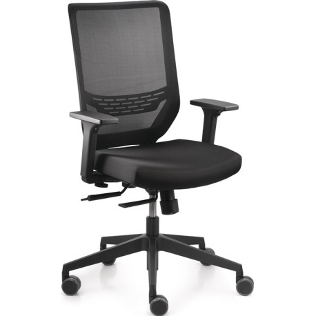 Chaise de bureau pivotante accoudoirs en résille.réglable noir 410-520mm avec support synchrone 110kg