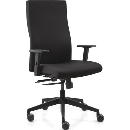 Chaise de bureau pivotante avec technologie synchrone noir 420-530mm avec accoudoirs Trgf.110kg
