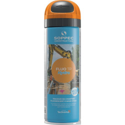 Spray de marquage de chantier Fluo TP Hydro orange fluo 500ml bombe aérosol SOPPEC (Par 12)