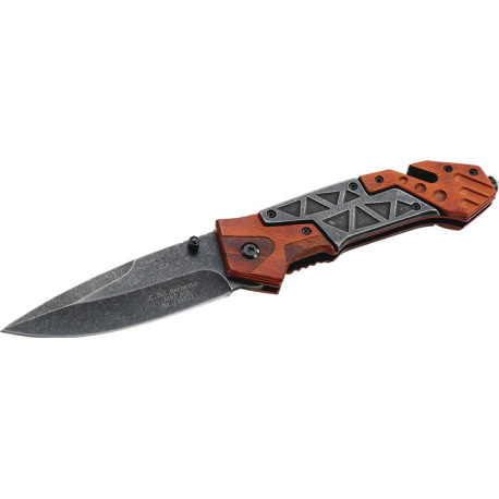 Couteau de sauvetage longueur de lame 92mm longueur du manche 127mm longueur d'ouverture 219mm Pakkaholz HERBERTZ
