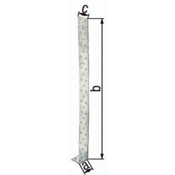 Ancrage a  béton plat en acier 205x40x40mm S.2mm STA brut sdmverz.GAH (Par 10)