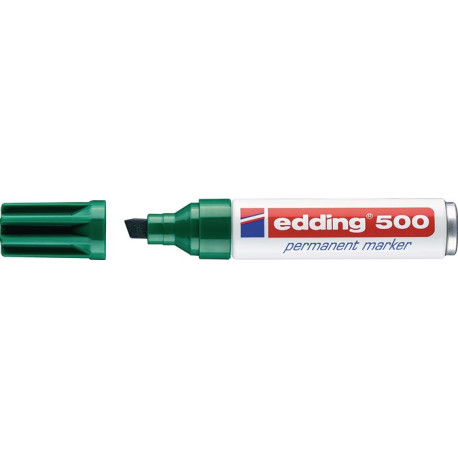 Marqueur permanent 500 vert trait largeur 2-7mm pointe biseautée EDDING (par 10)