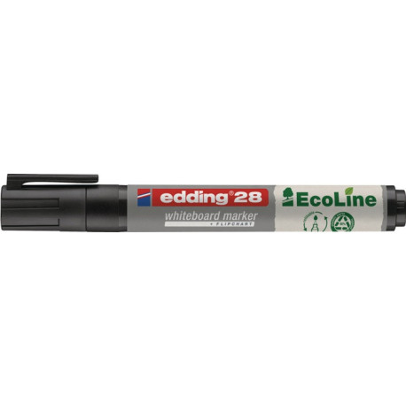 Marqueur tableau blanc 28 EcoLine noir trait largeur 1,5-3mm pointe ronde EDDING (par 10)