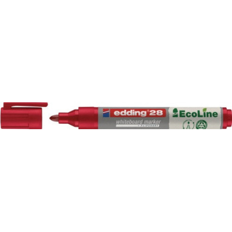Marqueur tableau blanc 28 EcoLine ligne rouge W.1,5-3mm pointe ronde EDDING (Par 10)