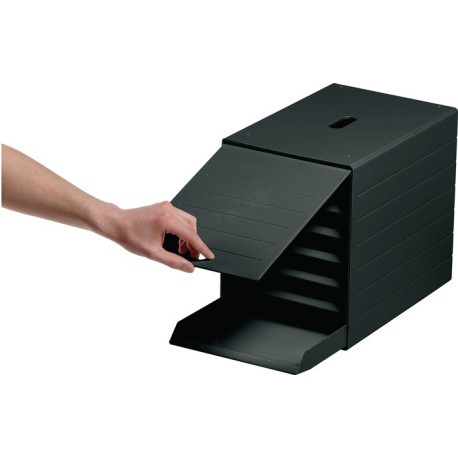 Caisson à tiroirs 7 tiroirs avec abattant frontal escamotable anth.H322xL250xP365mm DURABLE