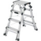 Escabeau D100TL marches aluminium 2x4-2x6 total H.981-1430mm télescopique.HAILO