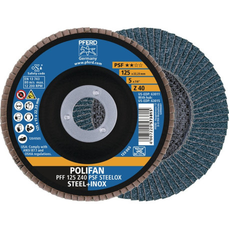 Disque à lamelles D.125mm K.60 fl.VA (INOX) ZK Z PFERD (Par 10)