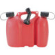 Bidon double de carburant PROFI 3+1,5l rouge HDPE L308xL145xH254mm HÜNERSDORFF