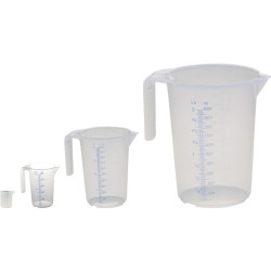 Set de verres gradués PP poignée transparente ouverte HÜNERSDORFF