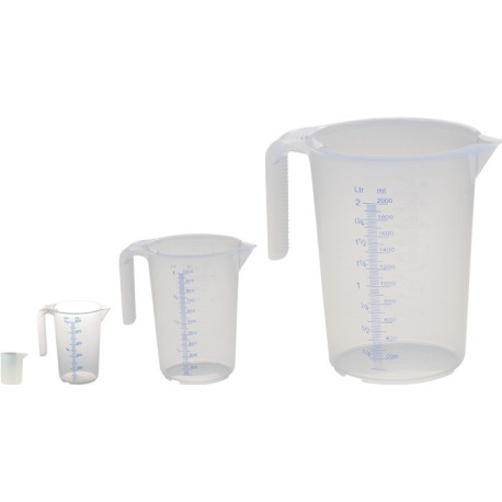 Set de verres gradués PP poignée transparente ouverte HÜNERSDORFF