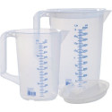 Set de verres gradués 1x 1000,1x 2000ml PP transp.D151xH205mm poignée fermée HÜNERSDORFF