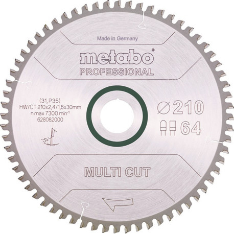 Lame de scie circulaire multi coupe professionnelle HW/CT 254x30x2,4/1,8 D254xB2,4x30mm 80Z.