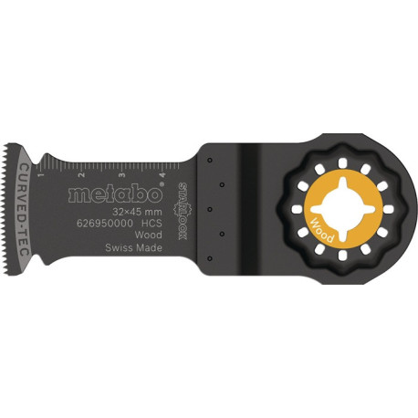 Lame de scie plongeante Starlock L.45mm W.32mm HCS Dentée. 1,3 mm/20 TPI 5 pièces Metabo