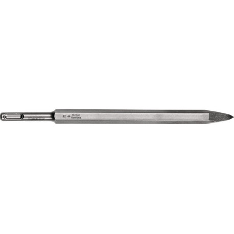 Foret Marteau perforateur burin pointu SDS-plus L.250mm quadruple pointe STA durcie. Ciseau pointu