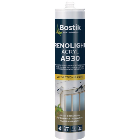 Mastic de remplissage RENOLIGHT ACRYL A930 blanc B2 n.DIN 4102 300ml BOSTIK (Par 12)