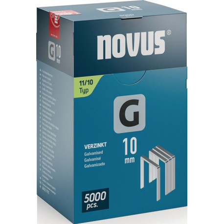 Agraphe plat G type 11 W10,6xL10mm fil W.1,25mm 5000 pièces.NOVUS