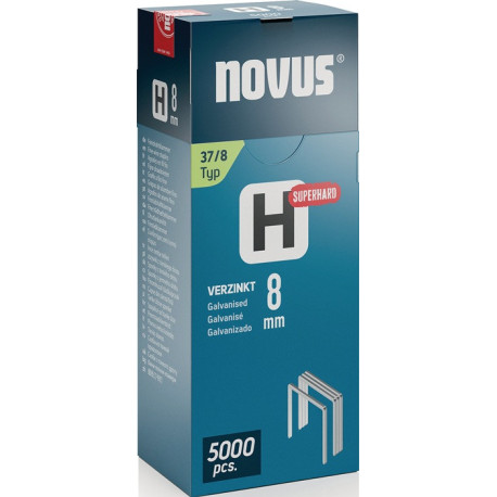 Agrafe à fil fin H type 37 agrafe L.10,6mm 8mm 0,75mm super dure 5000 pièces.NOVUS