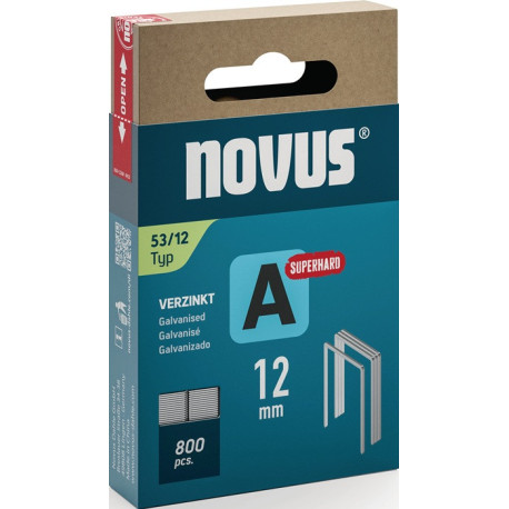 Agrafe à fil fin A type 53 agrafe B.11,3 mm 12 mm 0,75 mm super dure 800 pièces.NOVUS
