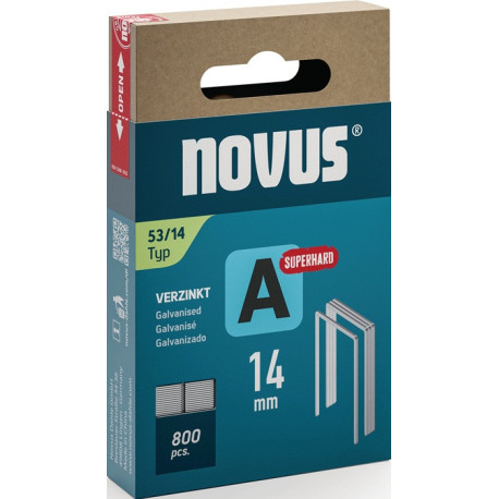 Agrafe à fil fin A type 53 agrafe B.11,3 mm 14 mm 0,75 mm super dure 800 pièces.NOVUS