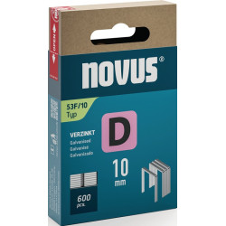 Agraphe plat D type 53 F L11,3xL10mm fil L.1,25mm 600 pièces.NOVUS