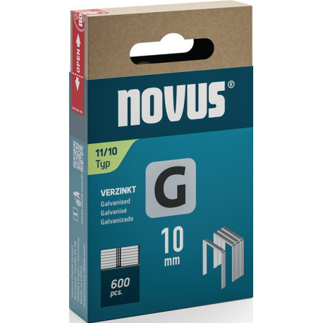 Agraphe plat G type 11 W10,6xL10mm fil W.1,25mm 600 pièces.NOVUS