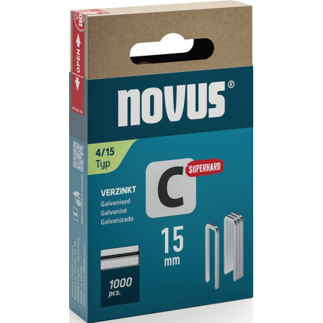 Clip arrière étroit type C 4 L.6mm patte L.15mm fil L.1,1mm 1000 pièces.NOVUS