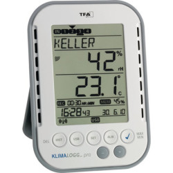 Plage de mesure du thermo-hygromètre 0 à 50 degrés C/air 1-99% H137xL98xP26mm Ku.TFA
