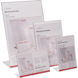 Support de table DIN A4 portrait acrylique transparent sur pied HELIT (Par 2)