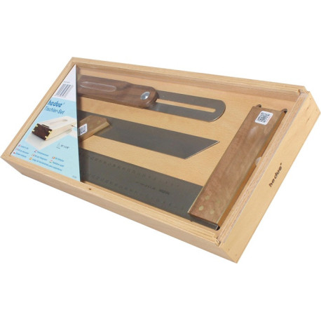 Jeu de menuisier 300 mm 3 pièces inox/noyer HEDUE