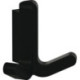 Crochet double Ser.477 plastique élastique mat (TPU) 90 noir profond H.69mm HEWI