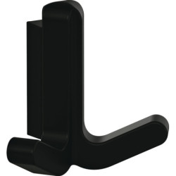 Crochet double Ser.477 plastique élastique mat (TPU) 90 noir profond H.69mm HEWI