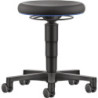 Tabouret pivotant Rl.simili cuir assise noire H.450-650mm BIMOS