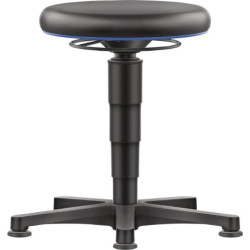 Tabouret pivotant sur patins simili cuir simili cuir assise noire H.450-650mm BIMOS